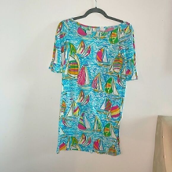 Lilly Pulitzer You Gotta Regatta Camie Sailboat Print Short Sleeve Dress XS - Picture 1 of 2